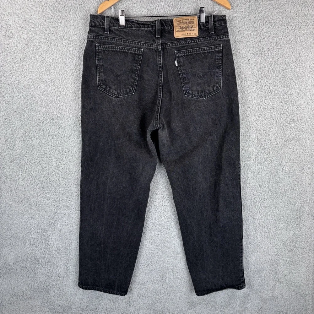 Vintage Levis 550 Jeans Mens 36x29 Faded Black 80s Made USA Relaxed Straight Leg